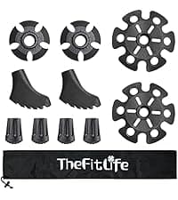 TheFitLife Nordic Walking Trekking Poles - 2 Sticks with Anti-Shock and Quick Lock System, Telescopic, Collapsible, Ultralight for Hiking, Camping, Mountaining, Backpacking, Walking, Trekking