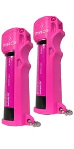 Mace Pepper Spray - Max Police Strength OC with UV Dye, Fast Flip Top, Ergonomic Finger Grip, 12 Feet Range, 0.63 oz Personal Model, Self Defense Pepper Spray for Women & Men