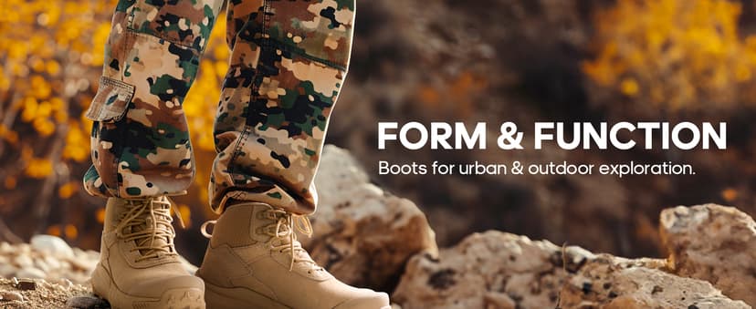 NORTIV 8 Men's Waterproof Military Tactical Work Boots Leather Motorcycle Combat Lightweight Non-Slip Hiking Boots for Men Defender