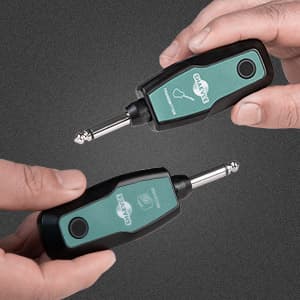 Wireless Guitar System 2.4GHz, Audio Wireless Transmitter Receiver with Rechargeable Battery, 30M/100ft Transmission Range, Auto Frequency Locking, for Guitar Bass Electric Instruments