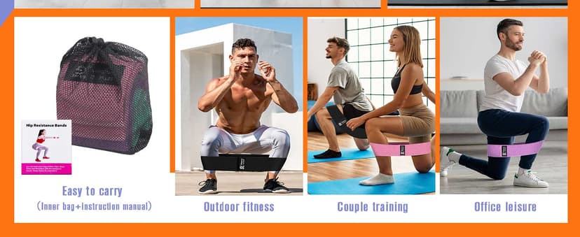 Thick Fabric Booty Bands – Resistance Loop Bands for Glutes & Legs, Home Gym, Pilates & Yoga – JIN BD