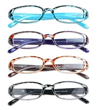 VisionGlobal Blue Light Blocking Glasses for Women/Men, Anti Eyestrain, Computer Reading, TV Glasses, Stylish Square Frame, Anti Glare(Black,+1.25 Magnification)