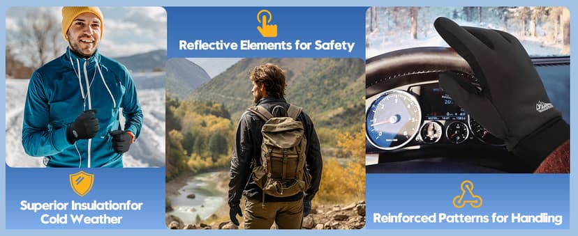 Bruvoalon Winter Gloves for Women & Men, 3M Thermal Insulation, Lycra Fabric, Touchscreen, Anti-Slip