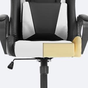 BestOffice High-Back Gaming Chair PC Office Chair Computer Racing Chair PU Desk Task Chair Ergonomic Executive Swivel Rolling Chair with Lumbar Support for Back Pain Women, Men,White