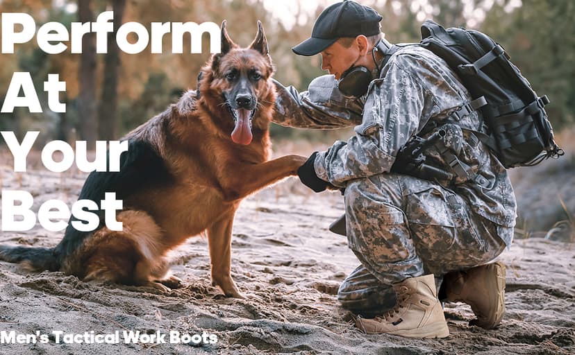 NORTIV 8 Men's Lightweight Military Tactical Work Boots Outdoor Hiking Motorcycle Combat Boots