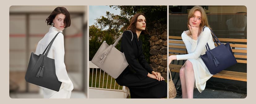 befen Genuine Leather Tote Bag for Women Work, Womens Laptop Tote Bags Shoulder Purses Totes with Compartments Handbags