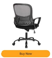 Sweetcrispy Home Office Computer Desk Chair, Ergonomic Mid-Back Mesh Rolling Work Swivel Task Chairs with Wheels, Comfortable Lumbar Support, Comfy Flip-up Arms for Bedroom, Study, Student, Pink