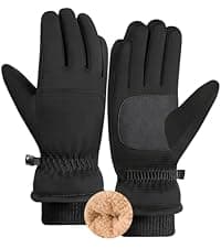Jeniulet 100% Waterproof Winter Gloves -30℉ Warm Windproof All Fingers Touch Screen Gloves for Men Skiing and Outdoor Work
