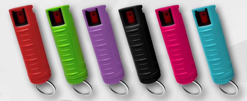 FURY Hardshell Pepper Spray - 12Ft Range, Max Strength, UV Dye Identifier, Anti-Leak & Anti-Misfire, Slidetop Trigger, Belt Clip & Key Ring, Multiple Color Options, Self-Defense Spray