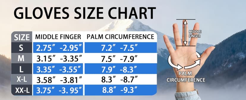 Jeniulet 100% Waterproof Winter Gloves -30℉ Warm Windproof All Fingers Touch Screen Gloves for Men Skiing and Outdoor Work