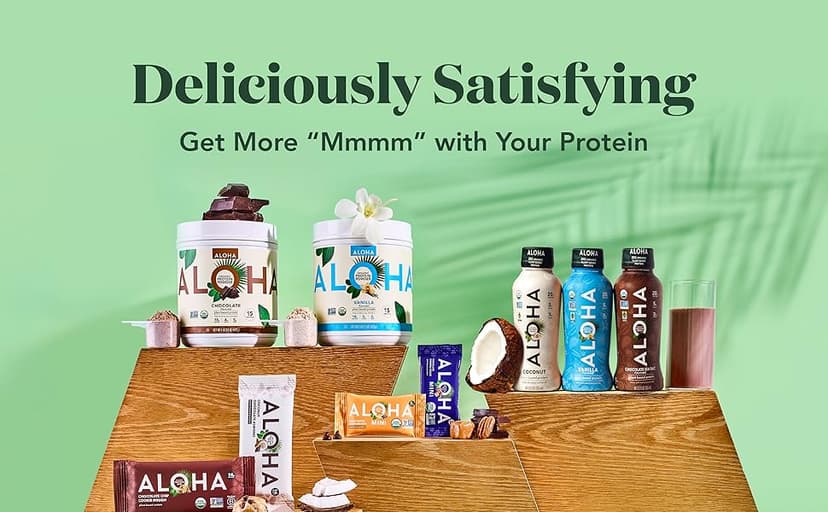 ALOHA Organic Plant Based Protein Bars |Peanut Butter Chocolate Chip | 1.98 Oz (Pack of 12) | Vegan, Low Sugar, Gluten Free, Paleo, Low Carb, Non-GMO, Stevia Free, Soy Free, No Sugar Alcohols