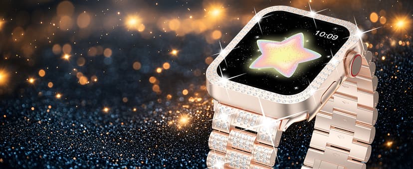 iiteeology Lightweight Stainless Steel Band Designed for Apple Watch Series 1-11, 42mm, 41mm, 40mm, 38mm, SE2&SE3, Replacement iWatch Bands for Women, Rose Gold