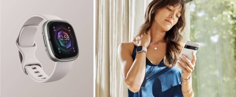 Fitbit Sense 2 Advanced Health and Fitness Smartwatch with Tools to Manage Stress and Sleep, ECG App, SpO2, 24/7 Heart Rate and GPS, Shadow Grey/Graphite, One Size (S & L Bands Included)