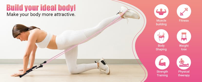 Resistance Bands with Handles for Women, 5 Level Exercise Bands Workout Bands for Physical Therapy, Yoga, Pilates, Door Anchor, Storage Pouch