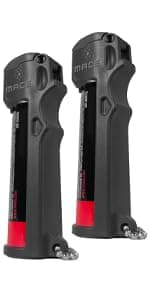 Mace Pepper Spray - Max Police Strength OC with UV Dye, Fast Flip Top, Ergonomic Finger Grip, 12 Feet Range, 0.63 oz Personal Model, Self Defense Pepper Spray for Women & Men