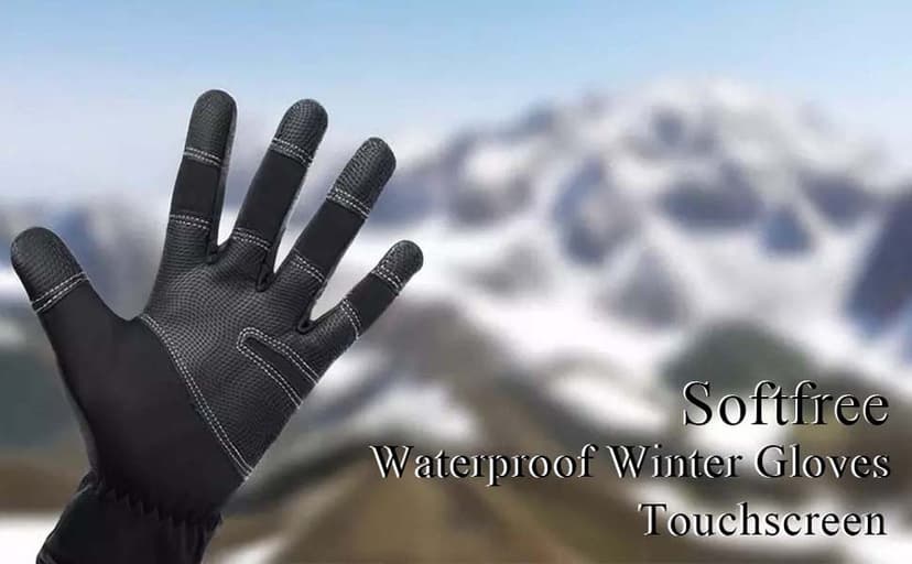 Softfree Winter Gloves with Touchscreen Fingers for Men, Waterproof Warm Glove Cold Weather Driving Gloves Anti-Slip Sports Gloves for Cycling Running Skiing Hiking Climbing