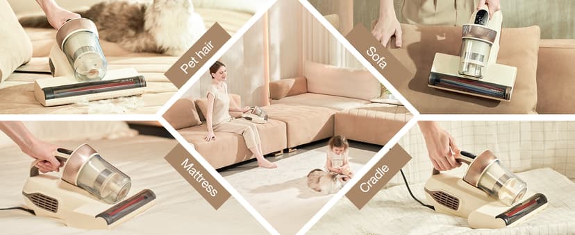 Jimmy Mattress Vacuum Cleaner, Bed Vacuum with UV & Ultrasound, High Heating, Smart Dust Sensor, 15Kpa Powerful Suction, Lightweight, Deep Clean Dust and Pet Hair in One Go(BX6 Lite, Corded)