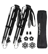 TheFitLife Nordic Walking Trekking Poles - 2 Sticks with Anti-Shock and Quick Lock System, Telescopic, Collapsible, Ultralight for Hiking, Camping, Mountaining, Backpacking, Walking, Trekking