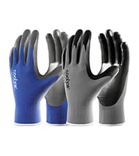 COOLJOB Gardening Gloves for Men, 2 Pairs Breathable Rubber Coated for Garden Weeding Landscaping, Outside Work for Lawn Yard, Men's Large Size, Black & Red