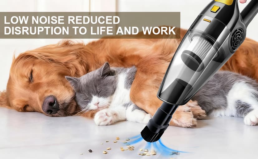 BOYMOO Car Vacuum Cleaner – 9000PA High Power Suction, DC 12V Portable Handheld Auto Vacuum with Attachments, Mini Car Interior Cleaner for Pet Hair, Dust, Crumbs, and Debris (Midnight Black)