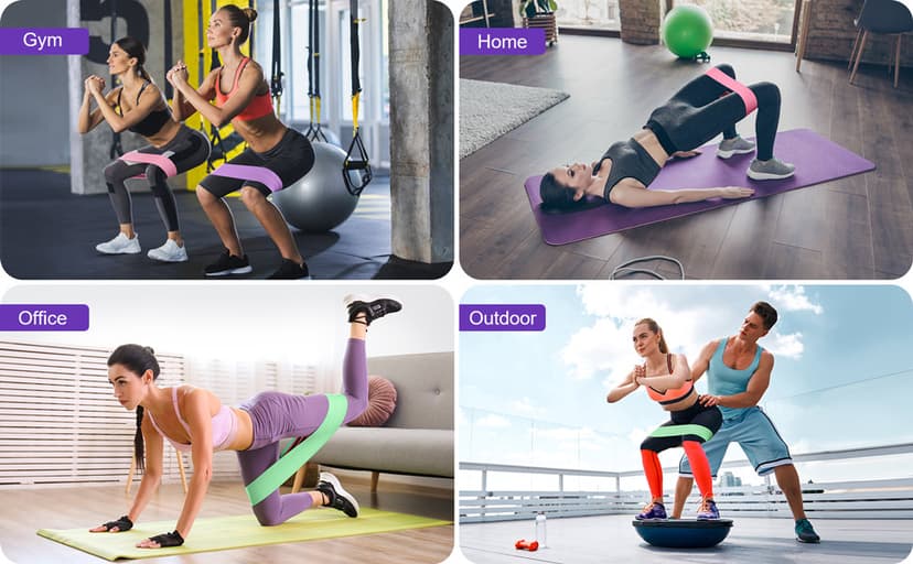 Renoj Resistance Bands for Working Out: 3-Set Professional Exercise Bands for Pilates, Yoga, Home Gym, Booty, Leg Training | Heavy/Medium/Light Fabric Loops for Women Men