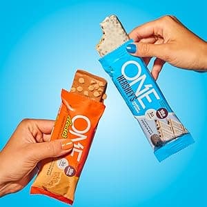 ONE Protein Bars, Reese's Peanut Butter Lovers, Gluten Free with 18g Protein and 3g Sugar, Pantry Staples, 2.12 oz (12 Count)
