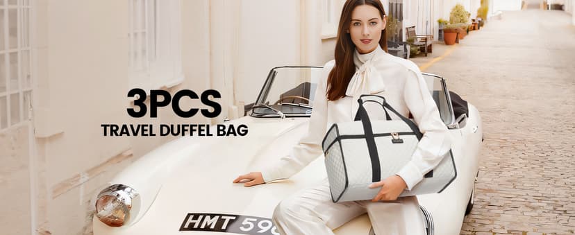 LOVEVOOK Travel Duffle Bag - Weekender & Overnight Bag with Toiletry & Wet Pocket, Carry-On Size, 3pc Set