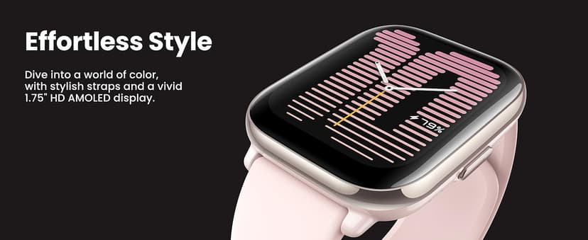 Amazfit Active Smart Watch 42mm, AI Fitness Tracker & Sleep Coach, GPS, Amazon Alexa Built-in, Bluetooth, 14-Day Battery, 120+ Sports Modes, Android & iPhone, Petal Pink