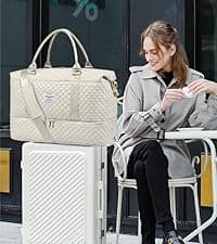 LOVEVOOK Travel Duffle Bag,Weekender Bags for Women with Shoe Compartment,Carry on Overnight Bag with Toiletry Bag,Gym Duffel Bag with Wet Pocket, Hospital Bags for Labor and Delivery