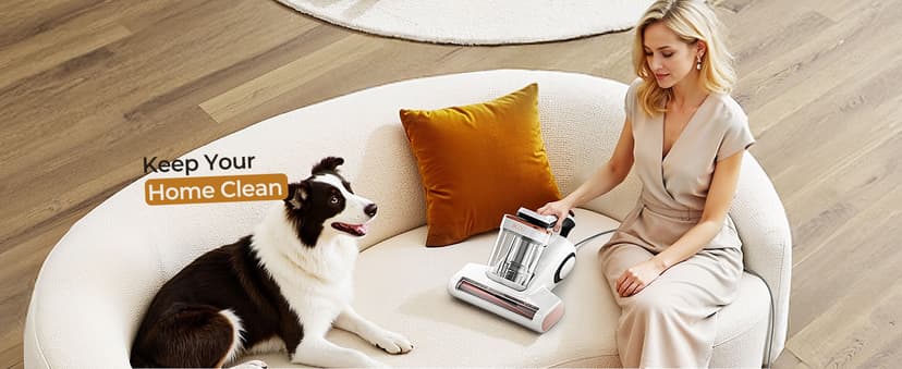 JIGOO Bed Vacuum Cleaner with Dust Sensor, Mattress Vacuum Cleaner with UV & Ultrasonic and High Heating, 13Kpa Suction 500W Powerful Double-Cup Handheld Vacuums (J300, Corded)