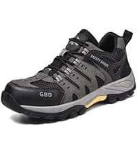 GUBANGDUN Steel Toe Work Boots for Men Slip Resistant Welding Work Boots Slip-on Safety Shoes for Industrial Construction