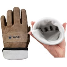 Leather Work Gloves for Men or Women. Large Glove for Gardening, Tig/Mig Welding, Construction, Chainsaw, Farm, Ranch, etc. Cowhide, Cotton Lined, Utility, Firm Grip, Durable. Coffee-grey L