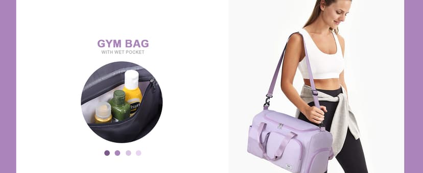 FIORETTO Women's Gym Duffle Bag with Shoes Compartment, 37L Capacity, Ideal for Travel, Gym, Sports, Duffel, Weekender