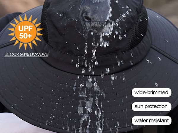Sireck Fishing Hat, UPF50+ Wide Brim Sun Hat for Men Women, UV Protection Hiking Beach Bucket Hats Summer Safari Hat