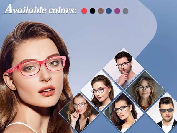 BLOEXCLU 6 Pack Reading Glasses for Women Men Blue Light Blocking Spring Hinge Computer Readers, Anti Eyestrain/Glare