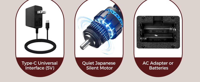 ANWBROAD ANWBROAD Watch Winder for Automatic Watches Double with Super Quiet Motor Flexible Watch Pillows LED Backlight Wooden 5 Modes Battery or Type-C Adapter UJWW001Y