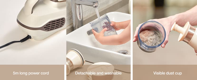 Jimmy Mattress Vacuum Cleaner, Bed Vacuum with UV & Ultrasound, High Heating, Smart Dust Sensor, 15Kpa Powerful Suction, Lightweight, Deep Clean Dust and Pet Hair in One Go(BX6 Lite, Corded)