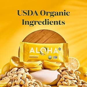 ALOHA Organic Plant Based Protein Bars |Peanut Butter Chocolate Chip | 1.98 Oz (Pack of 12) | Vegan, Low Sugar, Gluten Free, Paleo, Low Carb, Non-GMO, Stevia Free, Soy Free, No Sugar Alcohols