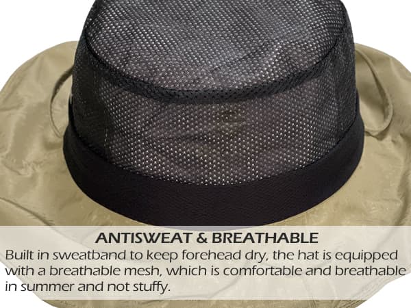 Sireck Fishing Hat, UPF50+ Wide Brim Sun Hat for Men Women, UV Protection Hiking Beach Bucket Hats Summer Safari Hat