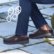 Dearfoams Men’s Brendan Indoor/Outdoor Breathable Memory Foam Clog House Shoe with Wide Widths Slipper