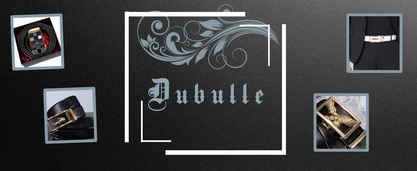 Dubulle Designer Mens Belts, Sliding Automatic Buckle Ratchet Dress Belt TOP Genuine Leather Strap Gifts