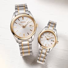 SEIKO SUR392 Automatic Watch for Women - Essentials - Swavorski Crystals - Stainless Steel Two-Tone Gold-Finish Bracelet - 50M Water Resistant