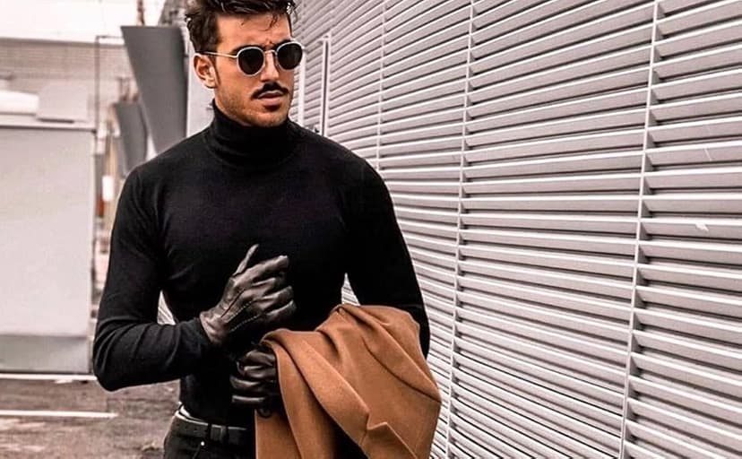 Harssidanzar Leather Gloves for Men,Winter Sheepskin Driving Gloves Cashmere Lined