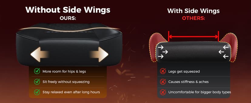 GTPLAYER Big and Tall Gaming Chair with Footrest, Ergonomic Office Desk Chair with 4.4in Thick Cushion and Wide Wingless Seat, Comfortable Leather Computer Chair, Predator Series, Black