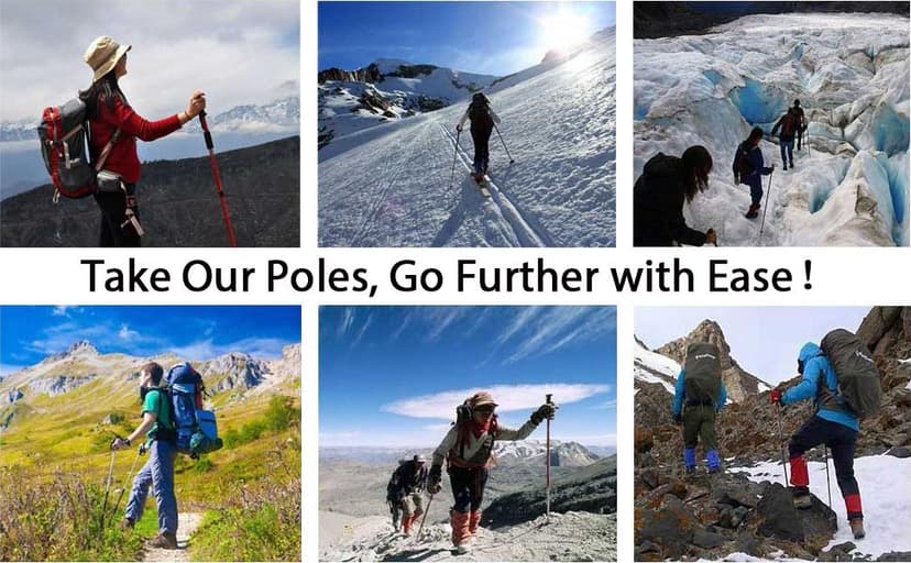 Aihoye Hiking Trekking Poles, 2 Pack Collapsible, Lightweight, Anti Shock, Walking Sticks, Adjustable Hiking Pole for Men and Women