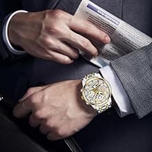 NEKTOM Watches for Men with Stainless Steel, Quartz Analog Watch with Date, Luxury Minimalist Dress Mens Watches, Chronograph Watch, 3ATM Waterproof, Black Wristwatch, Gifts for Men