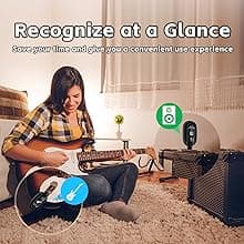 A8 Wireless Guitar Transmitter Receiver System, 2.4GHz Rechargeable, 24-bit/48KHz Audio, Low Latency <4ms for Electric Guitar & Bass, Wireless Audio Transmitter & Receiver (A8(1TX+1RX))