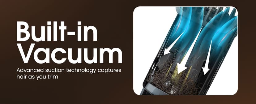 Bell+Howell Vacutrim Cordless Beard Trimmer – Rechargeable Electric Shaver with Built-in Vacuum, 20 Trim Settings, LED Indicator – for Mustache, Sideburns, Facial Hair – Deluxe, 7.5" As Seen On TV