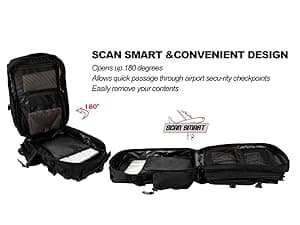 LHI Military Tactical Backpack for Men and Women 45L Army 3 Days Assault Pack Bag Large Rucksack with Molle System - Black