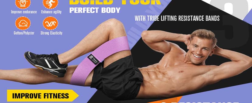 Thick Fabric Booty Bands – Resistance Loop Bands for Glutes & Legs, Home Gym, Pilates & Yoga – JIN BD